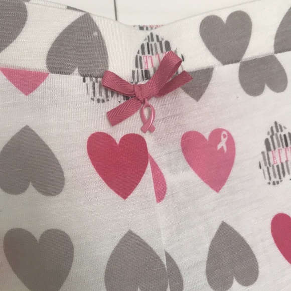 Elle Breast Cancer Awareness Hearts Pajama Pants Size M - Picture 4 of 9